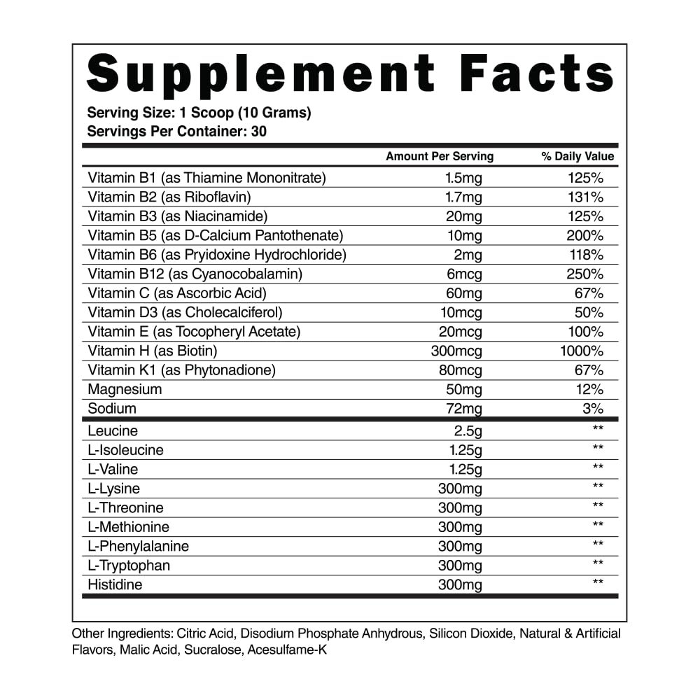 Steel Supplements BCAA EAA en poudre 408g avec cuillère