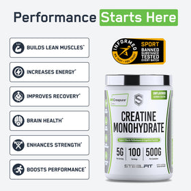 SteelFit Créatine Monohydrate Creapure 581g - étiquette des ingrédients