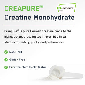 SteelFit Créatine Monohydrate Creapure 581g - poudre dans un verre