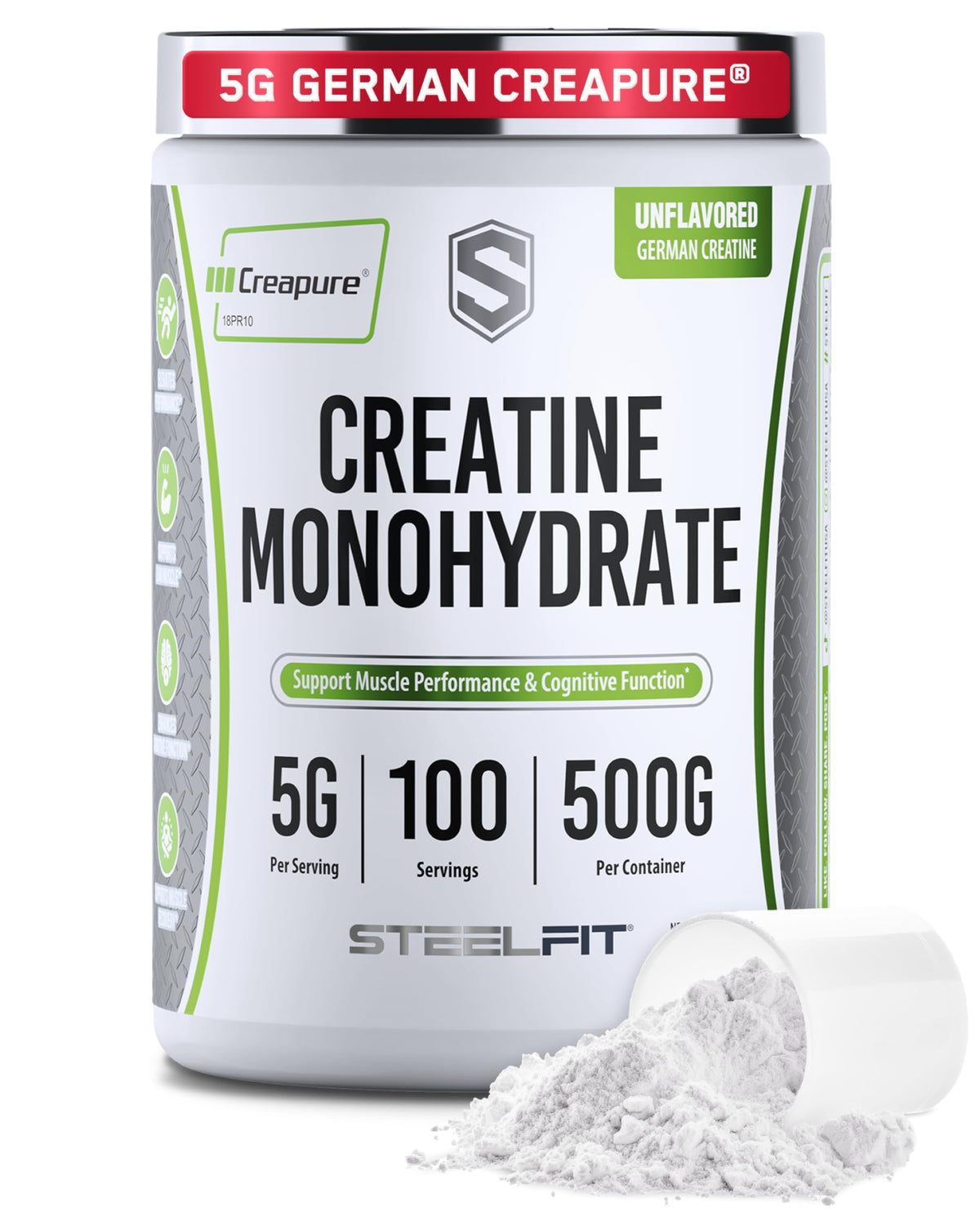 SteelFit Créatine Monohydrate Creapure 581g - vue avant