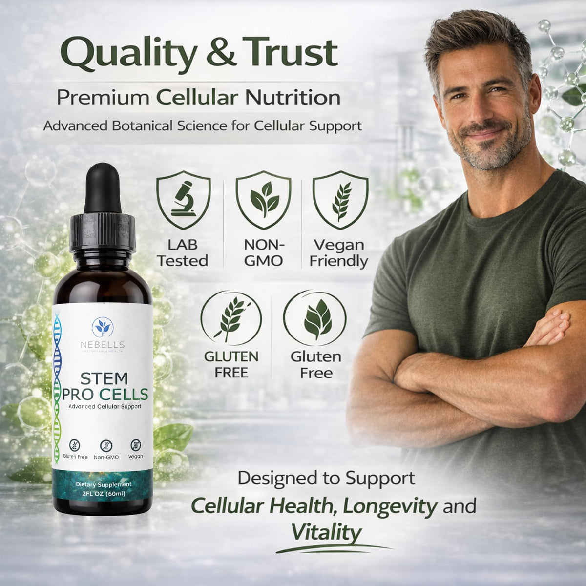 STEM PRO CELLS Complément Alimentaire 60 mL avec une cuillère doseuse