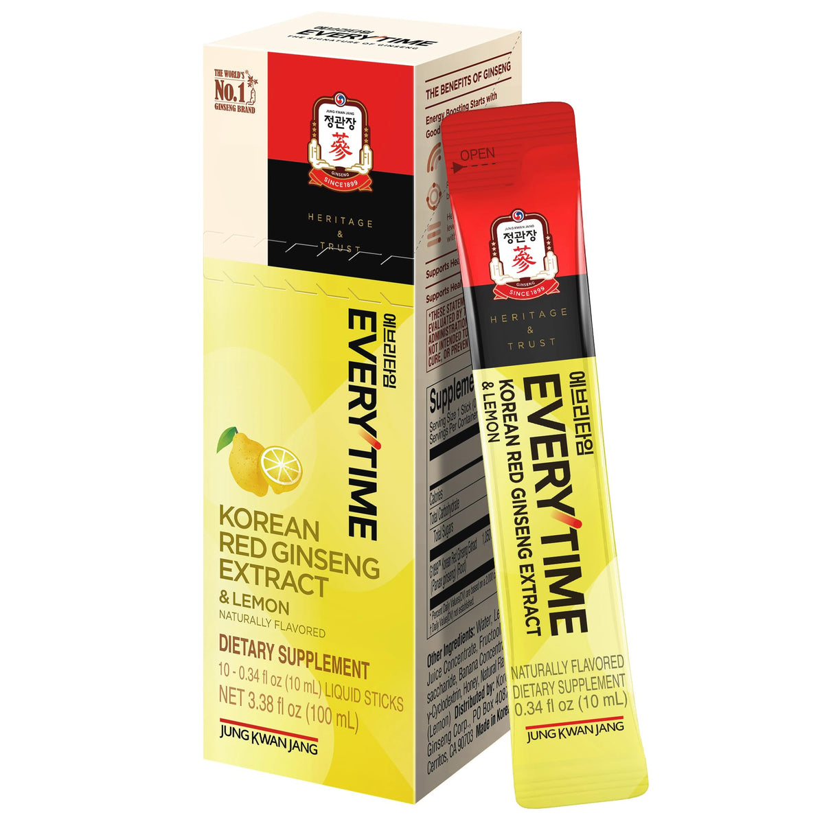 Stick d'extrait de ginseng coréen JUNG KWAN JANG avec citron