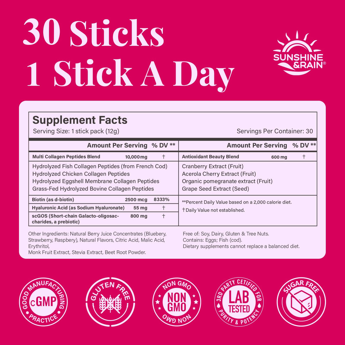 Stick de collagène ouvert avec contenu visible