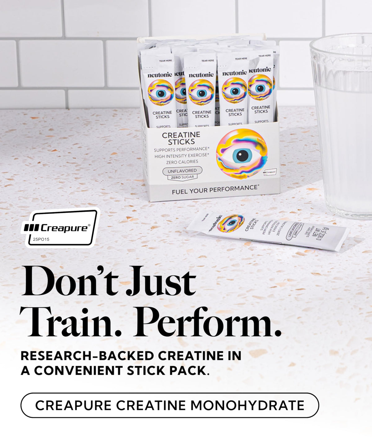 Stick de créatine monohydrate Neutonic avec étiquette