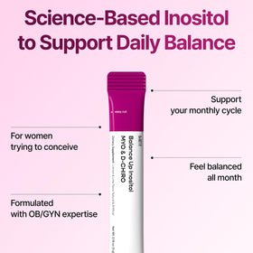 Stick de Dr.GET IT Balance Up Inositol 40:1 avec un stick en main