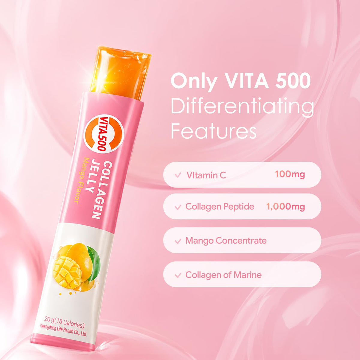 Stick de gelée de collagène Vita500 au goût de mangue
