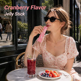 Stick de gelée LeafStory sur une table, prêt à être consommé