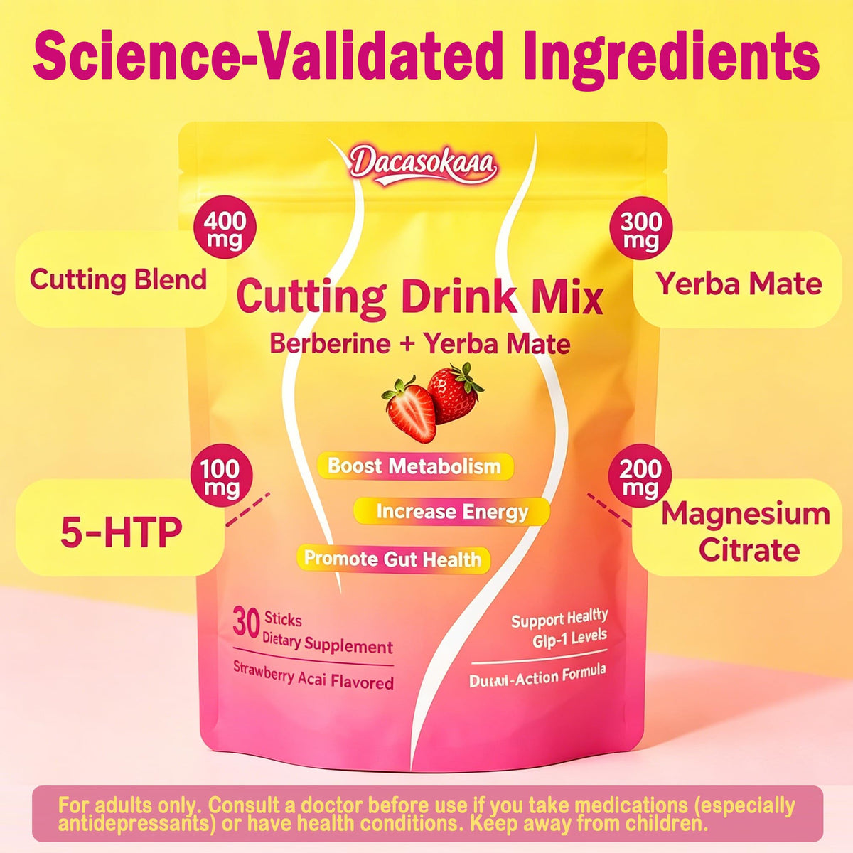Stick de Mélange de Boisson Berbérine + Yerba Mate ouvert