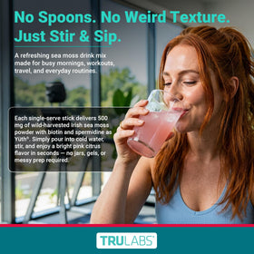 Stick de Mousse Irlandaise TRULABS avec étiquette et informations nutritionnelles