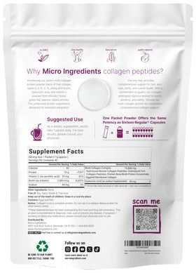 Stick de poudre de collagène Micro Ingredients ouvert montrant la poudre
