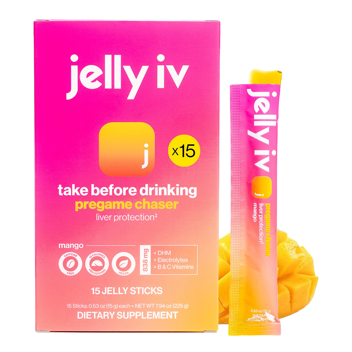 Stick de récupération matinale Jelly IV, pack de 15 sticks