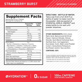 Stick pack Amino Energy au goût fraise avec bouteille d'eau