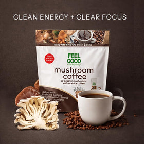 Stick pack de café FEEL GOOD sur une table en bois