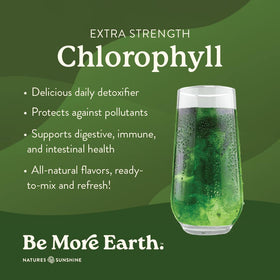 Stick Pack de Chlorophylle Nature's Sunshine menthe ouvert avec poudre