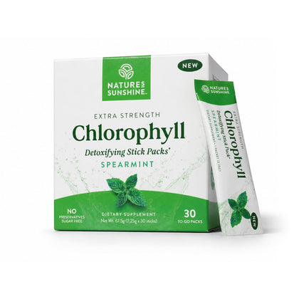 Stick Pack de Chlorophylle Nature's Sunshine menthe vue de face