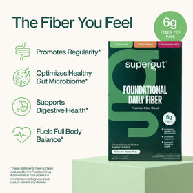 Stick pack de Supergut Foundational Daily Fiber, vue de près