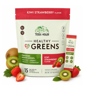 Stick pack de TERRA ORIGIN Super Greens Kiwi Fraise vue avant