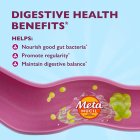 Stick pack Metamucil ouvert avec poudre visible