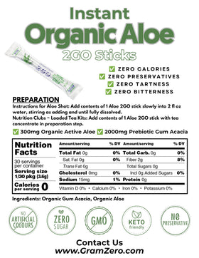 Sticks Aloe Vera GramZero 2GO sur un plan de travail
