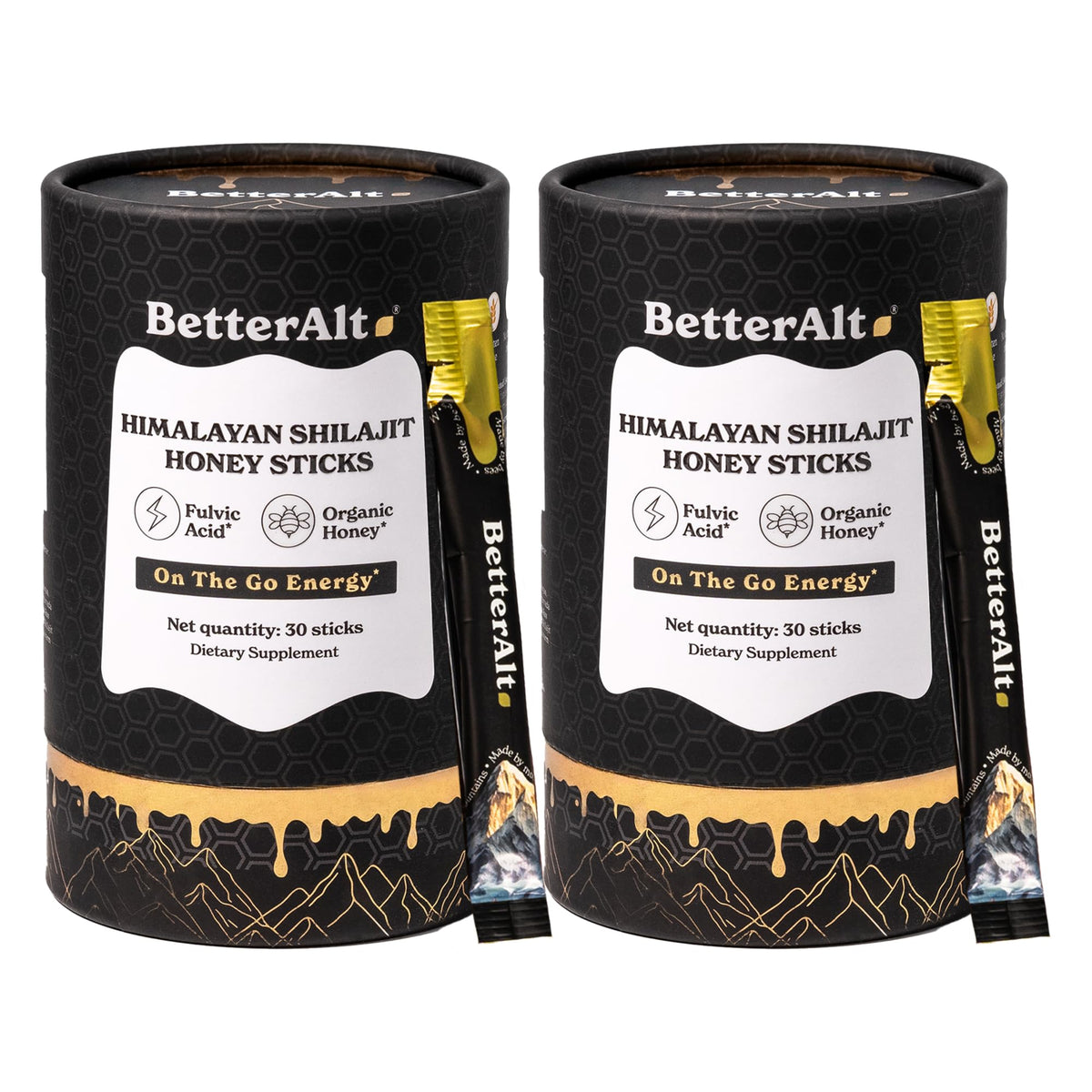 Sticks de Shilajit Pur Himalayen Better Alt vue de face