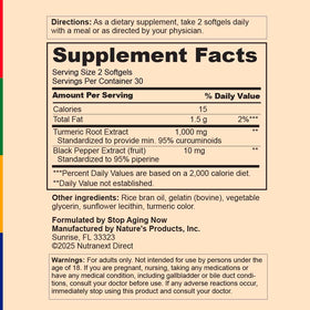 Stop Aging Now Curcumin 1000 mg gélules avec boîte