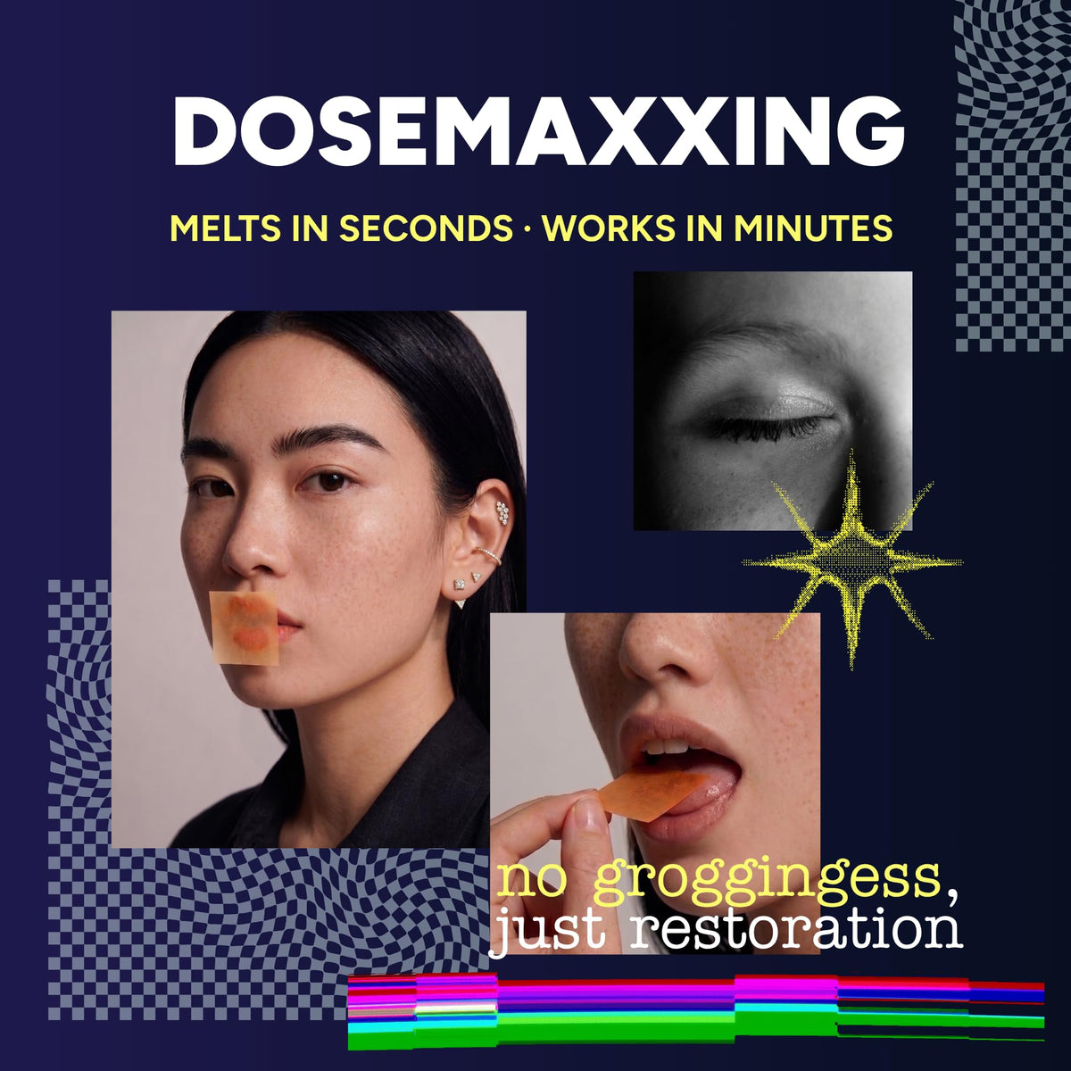 STRIPPIES bandes de sommeil dissolvables 5mg Melatonin vue de côté