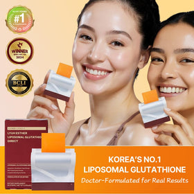 Strips de glutathion sur une surface blanche