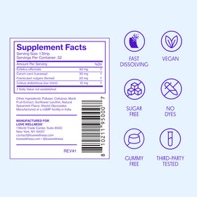 Strips de Soulagement Rapide Love Wellness, ingrédients naturels