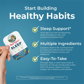 Strips dissolvants MARYRUTH'S sur une surface blanche
