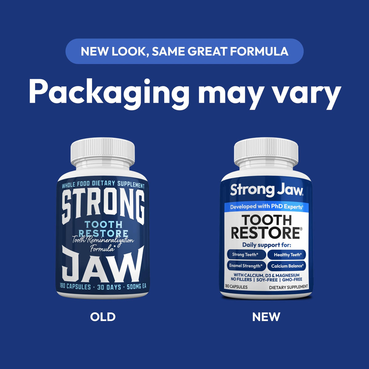Strong Jaw Complément Alimentaire Dents Gencives 180 Capsules - arrière