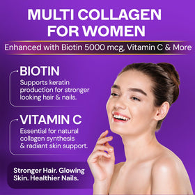 StrongVit Multi Collagen pour Femmes avec arrière-plan neutre