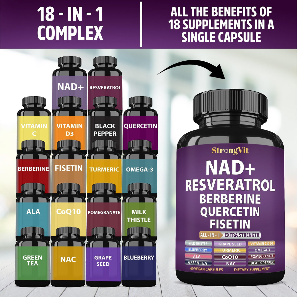 StrongVit Resvératrol avec des fruits et des vitamines