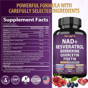 StrongVit Resvératrol capsules sur fond naturel