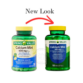 STS Home Calcium Plus Vitamine D3 150 Mini Softgels, vue arrière du flacon