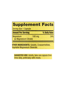 STS Home Complément Alimentaire Magnésium Citrate 100 mg - Détails de l'étiquette