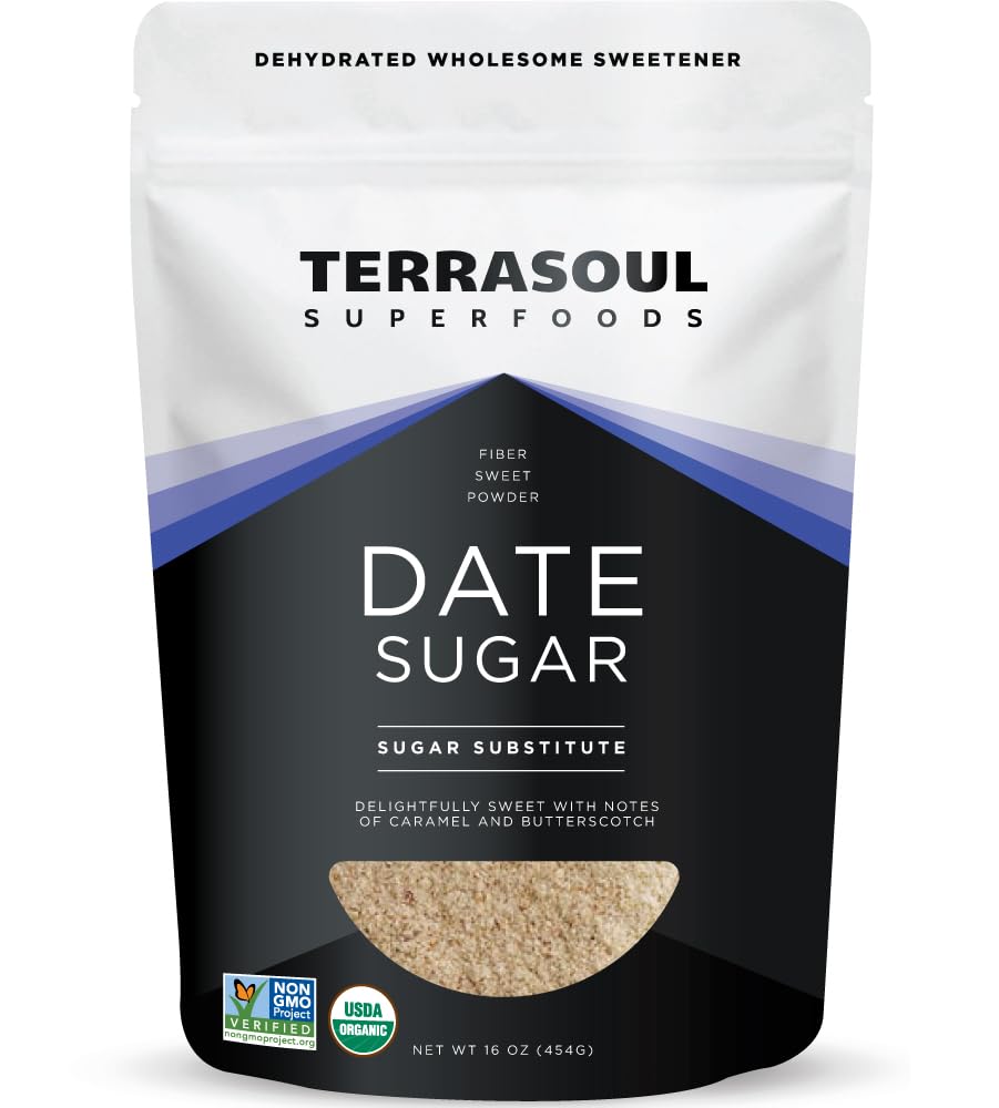 Sucre de datte bio Terrasoul 475g vue avant avec emballage
