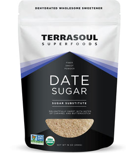 Sucre de datte bio Terrasoul 475g vue avant avec emballage