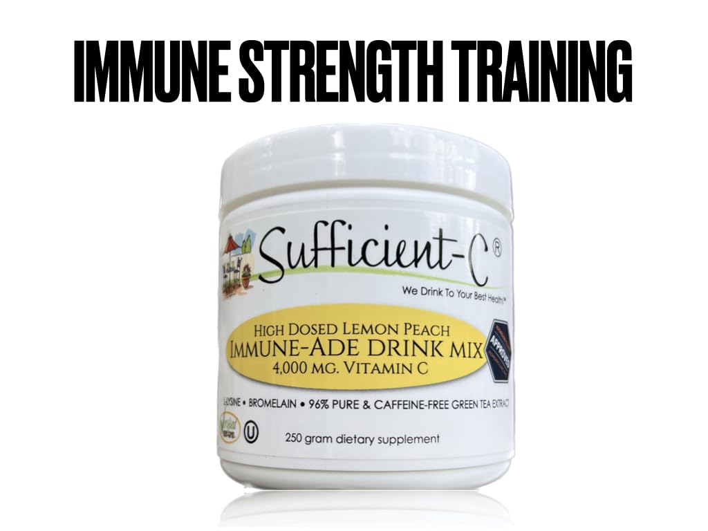Sufficient-C Mélange de Boisson Vitamine C 4000 mg 250 g dans un verre d'eau