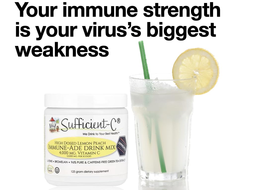 Sufficient-C Mélange de Boisson Vitamine C Citron Pêche 125g arrière