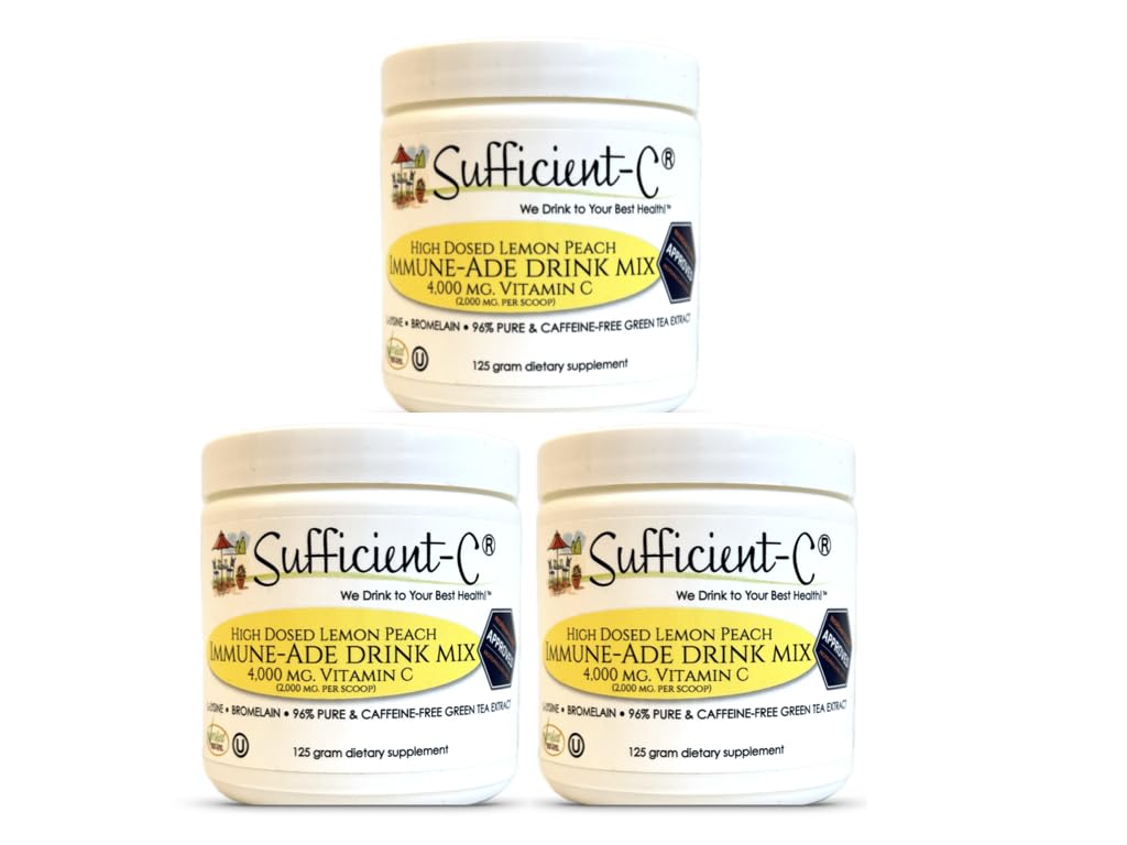 Sufficient-C Mélange de Boisson Vitamine C Citron Pêche 125g paquet avant