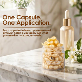 Suha Nutri Huile de Vitamine E capsules sur une table