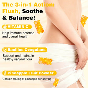 Suiyilary Gummies Probiotiques Féminins Ananas bouteille ouverte