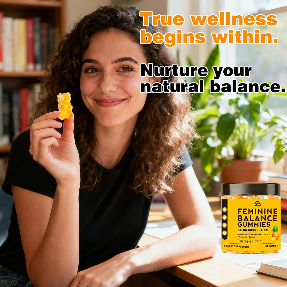 Suiyilary Gummies Probiotiques Féminins Ananas gummies en gros plan