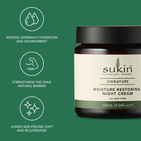 Sukin Crème de Nuit Hydratante application sur le visage