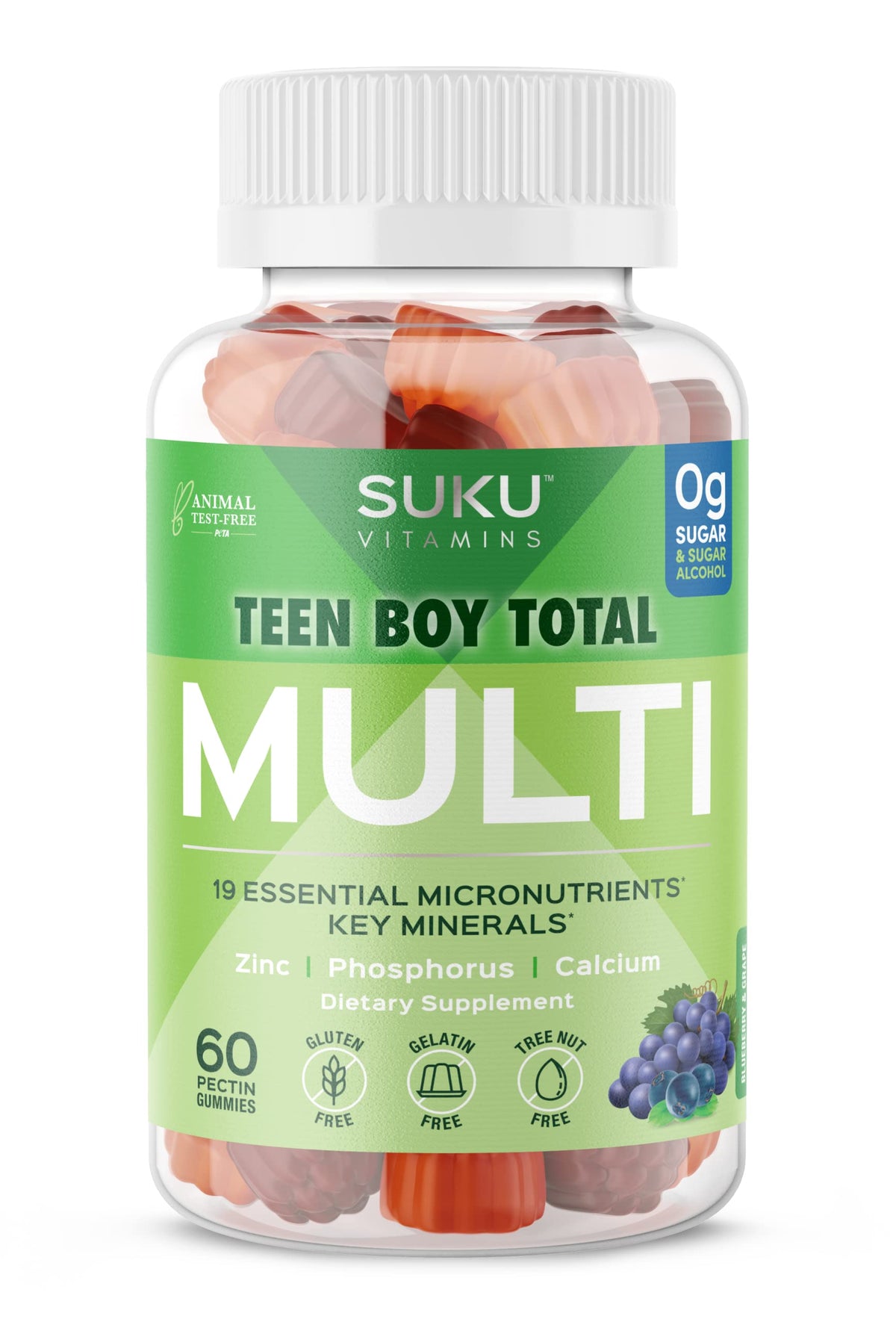 SUKU Gummies Multivitamines Adolescents 60 comprimés vue de face
