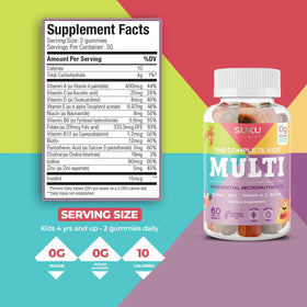 SUKU gummies multivitamines enfants, goût tropical