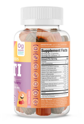 SUKU gummies multivitamines enfants, vue de côté avec étiquette