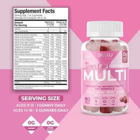 SUKU Gummies Multivitamines pour Filles Adolescentes - ingrédients