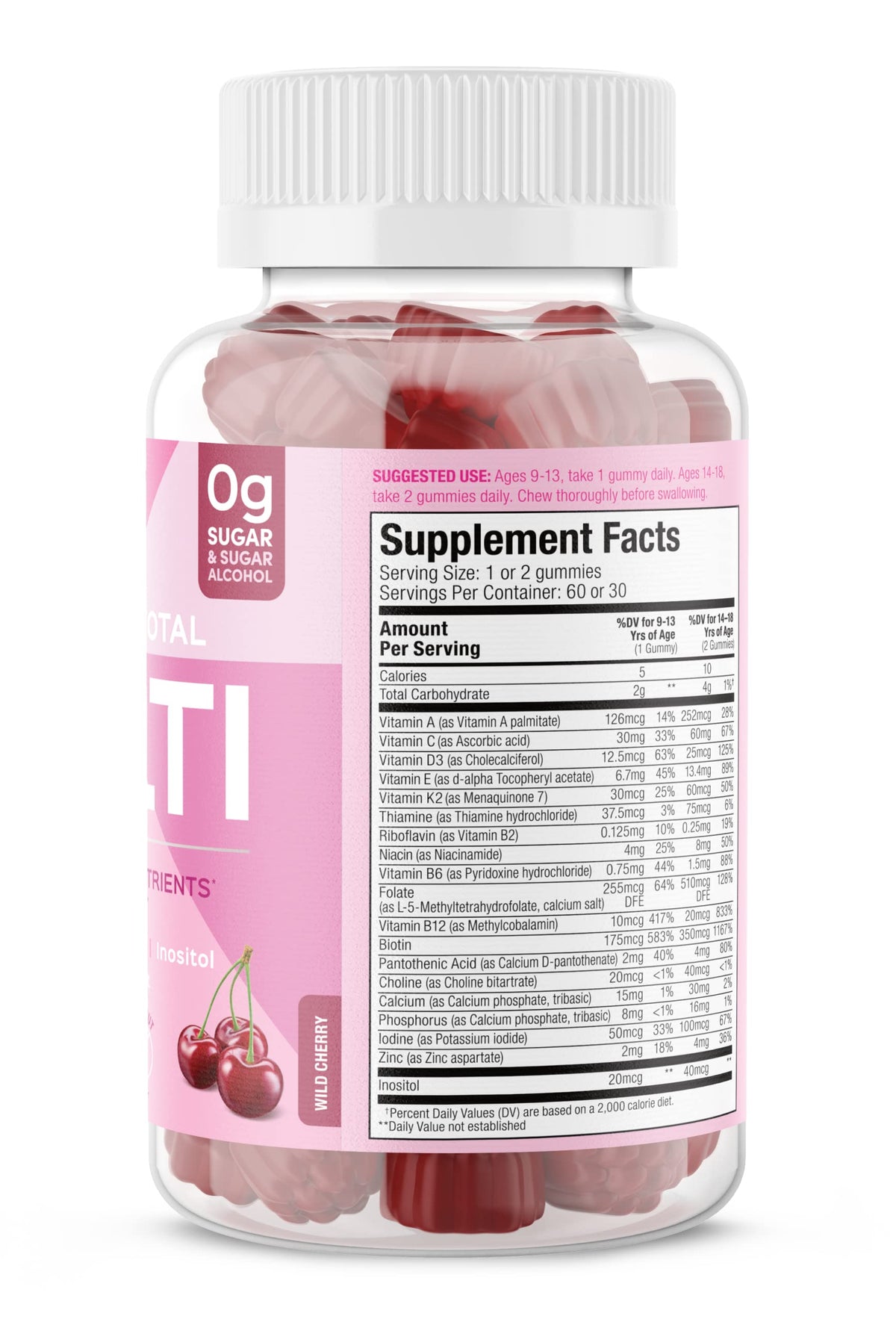 SUKU Gummies Multivitamines pour Filles Adolescentes - pot ouvert
