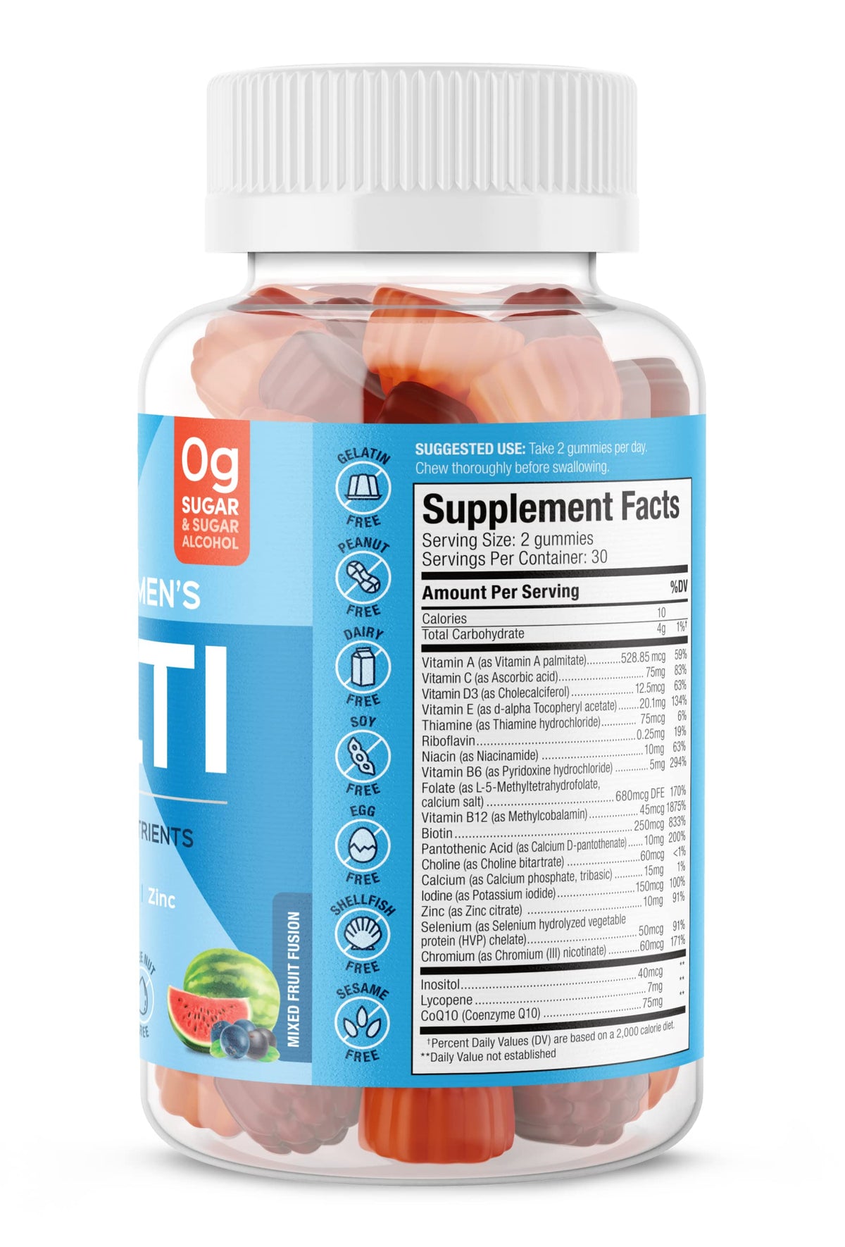 SUKU Multivitamines Gummies Vegan - vue arrière de l'emballage